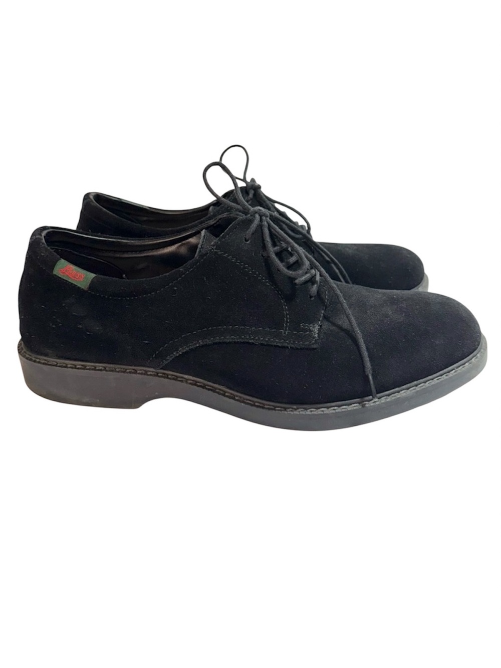 BASS Pasadena Black Suede Leather Lace-Up Oxford Dress Shoes 10M
